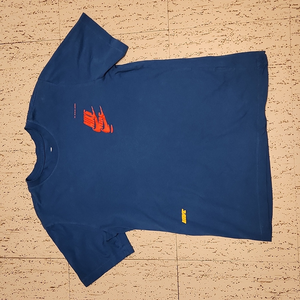 Nike Royal Blue Multi Distorted Puff Logo Crewneck T-Shirt